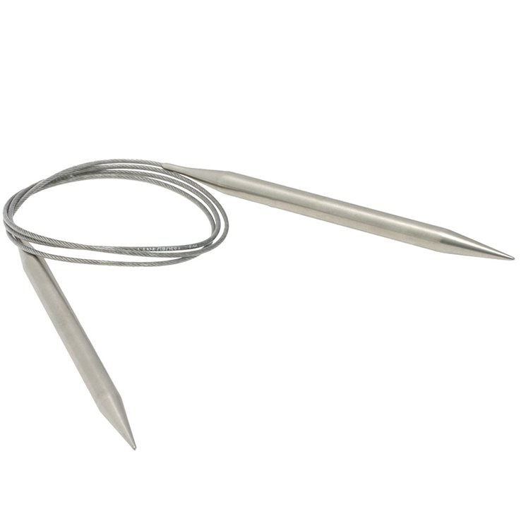 Lana Grossa Ago circolare da maglia acciaio inossidabile mis.  8,0/100cm