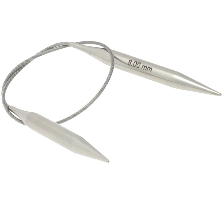 Lana Grossa Ago circolare da maglia acciaio inossidabile mis. 8,0/40cm