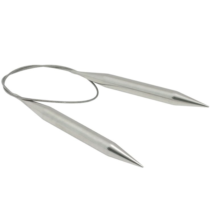 Lana Grossa Ago circolare da maglia acciaio inossidabile mis. 12,0/60cm