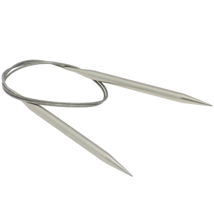 Lana Grossa Ago circolare da maglia acciaio inossidabile mis.  7,0/80cm
